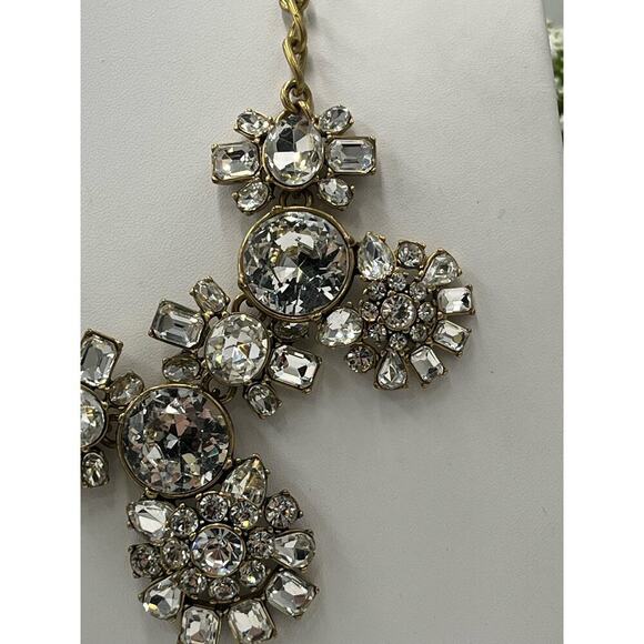 J. Crew Multi Shaped Large Rhinestone Wheels Bling Statement Necklace - Picture 5 of 16